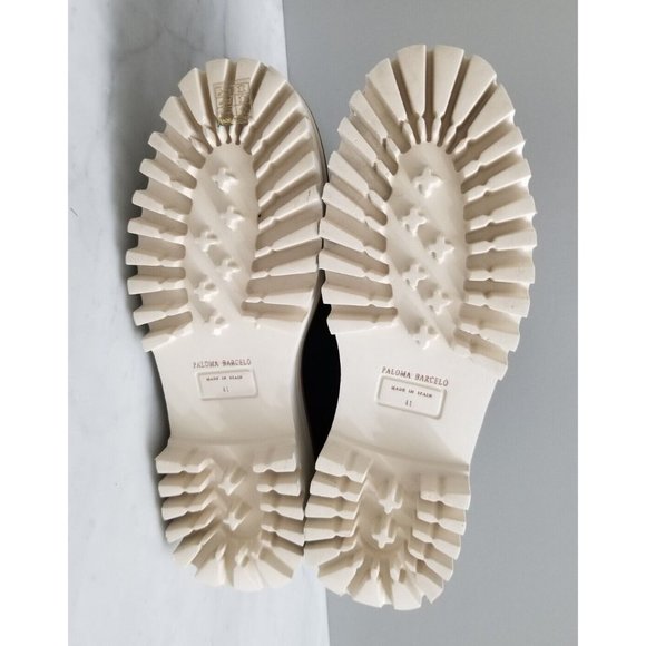 Paloma Barcelo Nazare Black Suede Shearling Platform Boots Size 41 - Picture 5 of 5